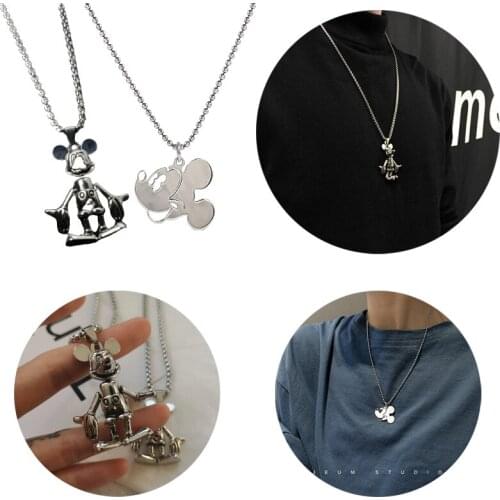 Disney Mickey Mouse Cartoon Necklace men and women Niche Temperament Clavicle Pendant Fashion Jewelry Girlfriend Birthday Gift