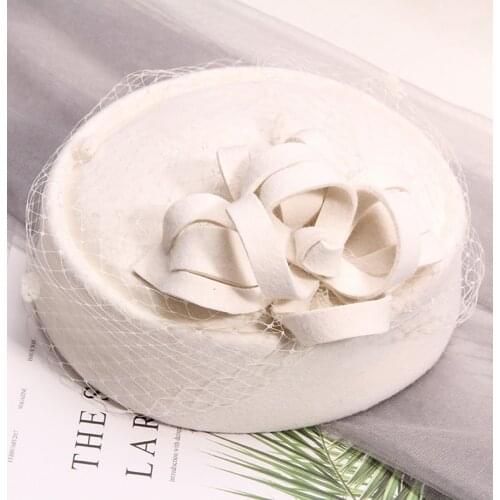 Australian Wool Felt Beret Hat Women British French Fascinator Lady Artist Fedora Cap Boina Feminino Hats Girl Pillbox Hat