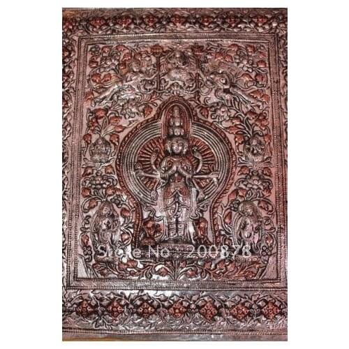 HDC0699 Tibetan metal engraved decor ornaments,copper Kwan-yin Thangka,Retail & Wholesale