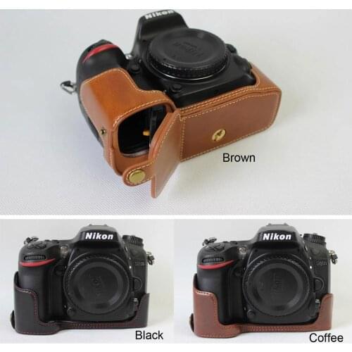 Pu Leather Case Bottom Opening Version Protective Half Body Cover Base For Nikon D7100 D7200 D500 D3200 D3100 D3400 D7500 D810