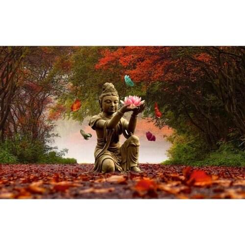 Full Drill Square Diamond 5D DIY Diamond Painting\"autumn of Buddha\"diamond Embroidery Cross Stitch Rhinestone Mosaic Painting