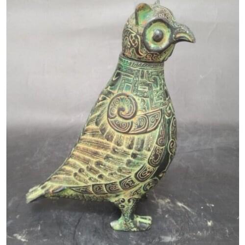China bronze owl crafts statue