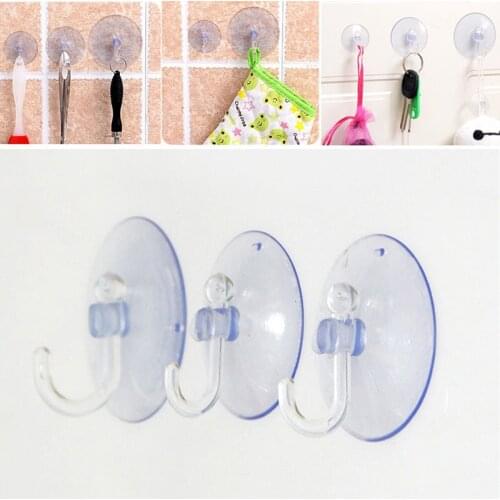 1pcs Strong Transparent Suction Cup Sucker Wall Hooks Hanger for Any Surface Set