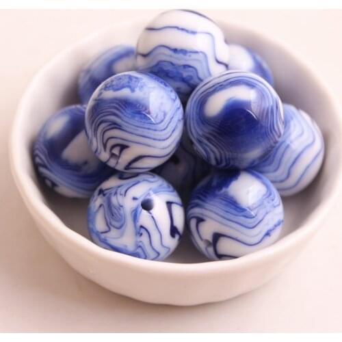 Kwoi vita AAA Quality 100pcs/lot 20mm Colorful Resin Celadon Blue Strip Beads Chunky Acrylic beaded for jewelry making