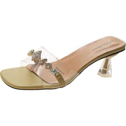 Vanny Factory Store Beige Bright Diamond Print High Heels