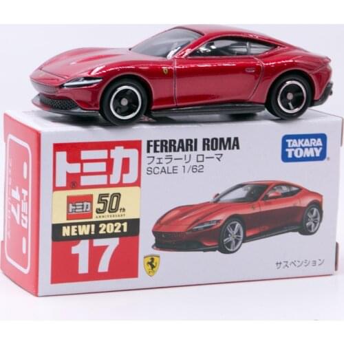 Takara Tomy Tomica No.17 Ferrari Roma Scale 1/62 Die-Cast Model Toys Diecast Car Figure Toys for Boys #017