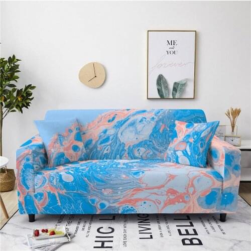 Marble Sofa Cover 1/2/3/4 Seat Non-slip Slipcover Stretch Furniture Protective Elastic Couch Cover Living Room