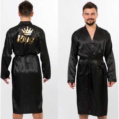 Personalized Mens Satin Robes Fathers Day Gift Custom Mens Robes King Robe Men Robe Gift for Him Birthday Gift for Man