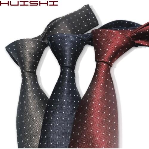 HUISHI Tie Grey Mens Business Wedding Part Necktie 8cm Grey Dot Ties For Men Dotted Pattern Gravatas 8CM Shirt Accessories