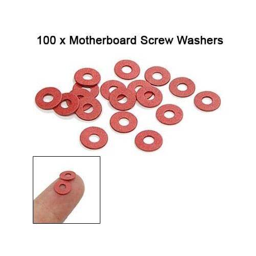 MYLB-SODIAL(R) 100PCS Red Motherboard Screw Insulating Fiber Washers