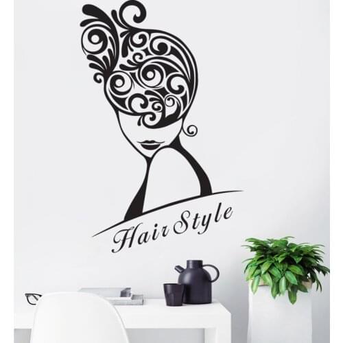 Hair Salon Wall Decal Beauty Salon Sticker Barbershop Scissor Vinyl Window Decals Decor Mural Glass Hairdresser 1003