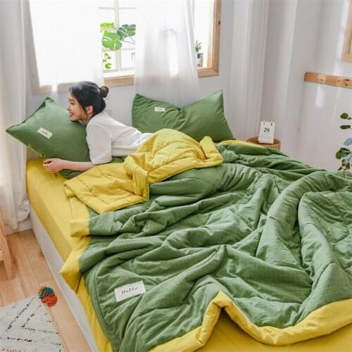 Single King Queen Size Summer Air-Conditioner Room Quilt Soft Breathable Summer Sleeping Blanket Adult Bedding Quilt