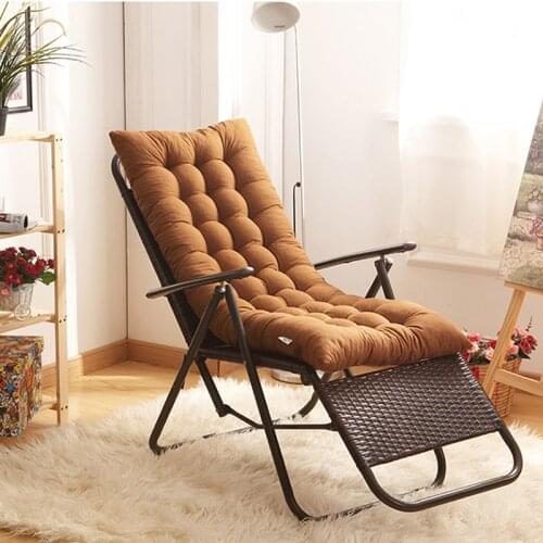 Solid Long Cushion Pad Rocking Chair Sofa Cushion Thicker Padded Lounge Mat Patio Lawn Bench Chair Cushions Sofa Tatami Mat