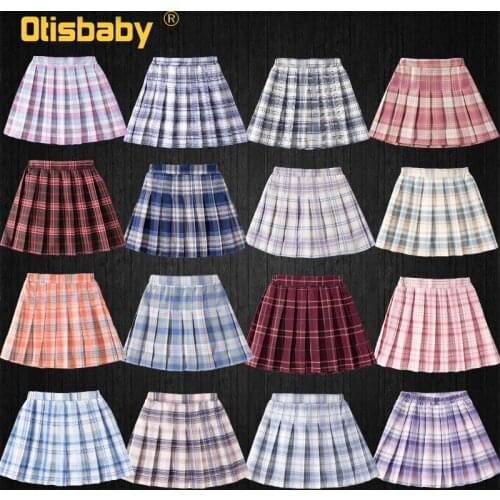 Autumn Childrens Short Plaid Pleated Skirt School Clothes for Girls High-waisted Mini Skirts Uniform for Children 5 -14 Years