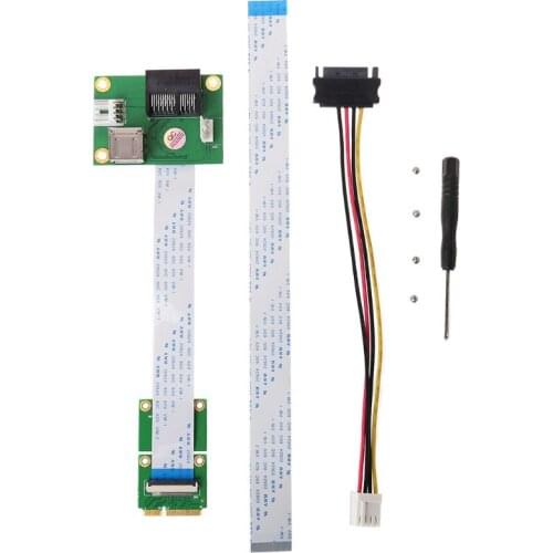 Mini PCIE to PCI-E Express X1+USB Riser Card with FFC Cable High Speed DIY 90 Degree Slot