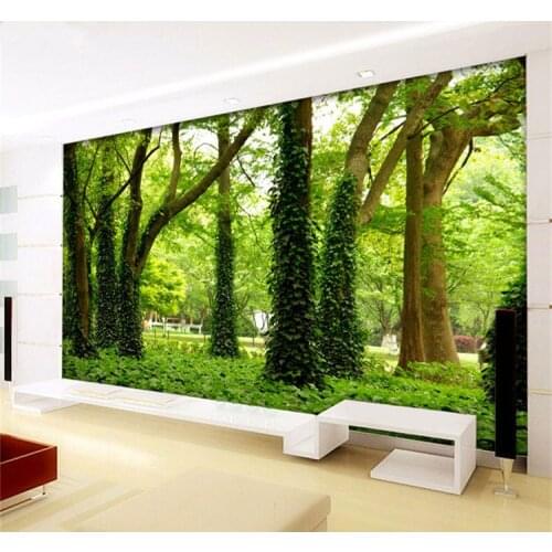 Personalized custom 3D stereoscopic large mural of forest trees wallpaper sofa TV restaurant Wallpaper for living room