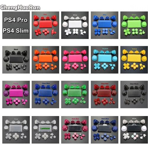 ChengHaoRan Full Set Joysticks Dpad R1 L1 R2 L2 Direction Key ABXY Buttons For Sony PS4 Pro Slim Controller,JDS-040 JDM-040