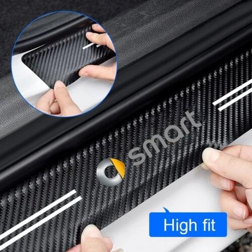 Car threshold Tailgate Carbon fiber protective decorative Inner threshold Protective strip For Smart 451 453 Fortwo Forfour