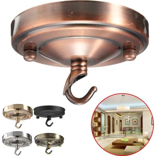 Retro Ceiling Hook Circular Plate Chandelier Pendant For Home Lamp Light Fitting