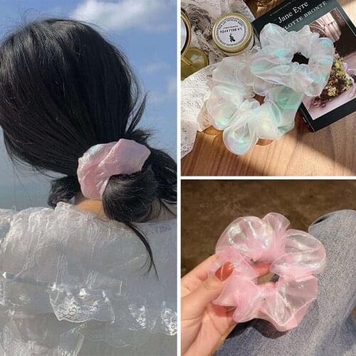 Fashion Mermaid Scrunchies Hair Ring Color Hair Ties Rope summer Women Ponytail Girls Hair Bands Hair Accessories Gifts