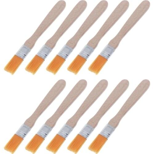 10Pcs Wooden Handle Brush Nylon Bristles Welding Cleaning Tools For Solder Flux Paste Residue Keyboard PC