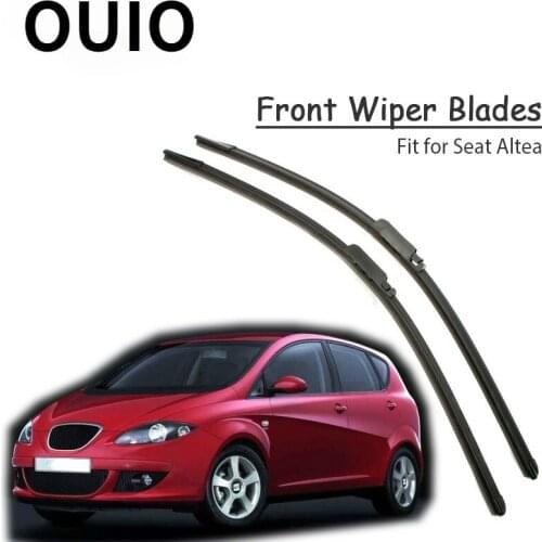 OUIO 1Set Rubber Car Front Wiper Blade Kit Auto For Seat Altea 2004-2013 Windscreen Wiper Cleaning Brushes Original Accessories