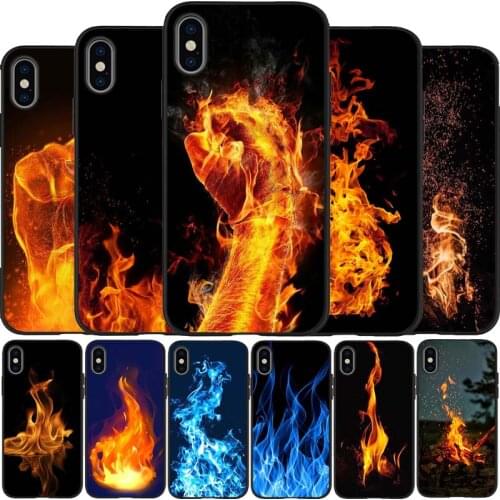 Fire black Silicone Phone Case For iPhone 12 XR XS Max 5 5S SE 2020 6 6S 7 8 PLUS X 11Pro Max 11 Cover