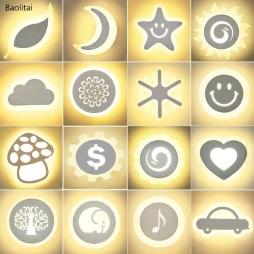Led Wall Lamp Modern Simple For Home Decoration Bedroom Bedside Childrens Room Living Room Aisle Creativity Light