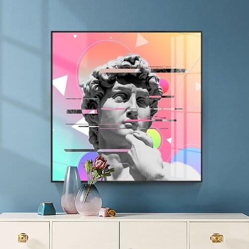 David Statue Funny Art Portrait Aesthetics Canvas Print Poster Picture Painting Wall Art for Home Living Room Bedroom Decor