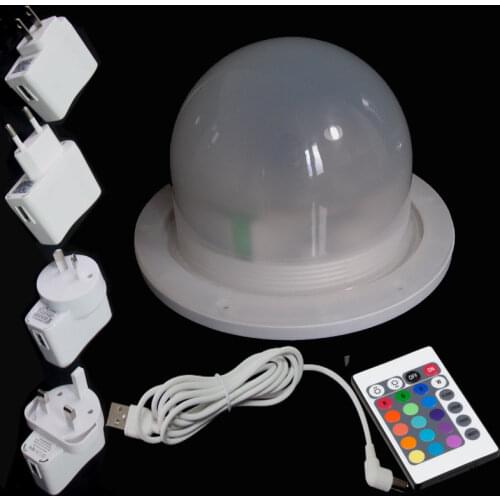 120mm direct charge led lamp base illuminated light source RGBW 24LEDs 16 color changing for Christmas Decoration Ball 10pcs/lot