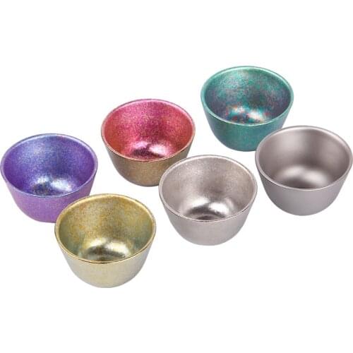Outdoor Pure Titanium Double-Layer Cup 40Ml Small Tea Cup Tea-Making Sets Cup Leisure Camping Ice Flower Style Ta8730