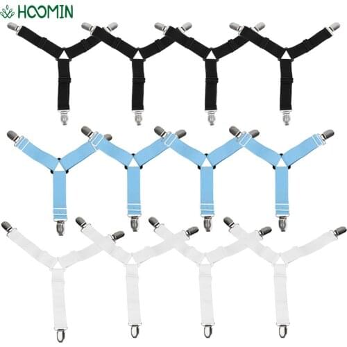 4 pcs Bed Sheet Fixing Clips Slip-Resistant Belt Cover Grippers Holder Adjustable Mattress Duvet Blanket Fastener Straps