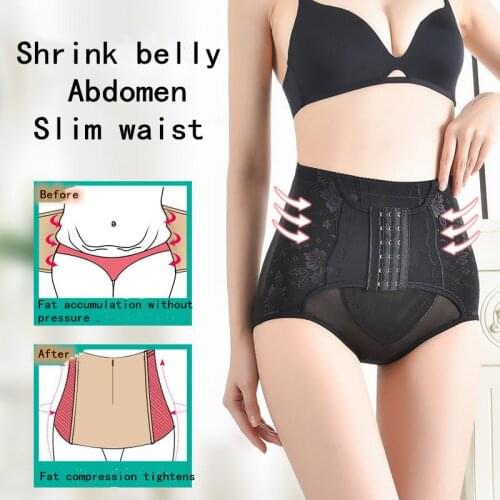 Ladies mid-waist seamless panties Breasted design to shrink the abdomen breathable belly panties waist hip-lifting body pants