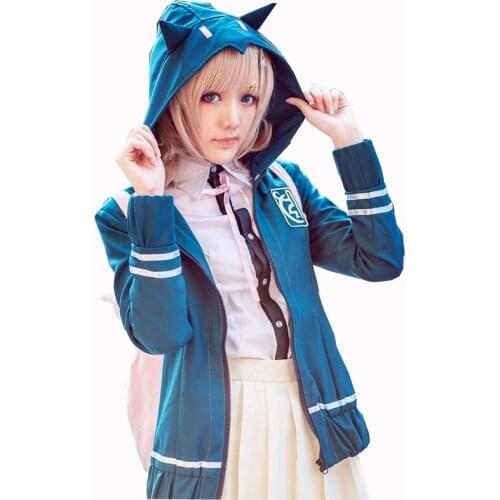 DanganRonpa Cosplay Chiaki Nanami Cosplay Costume Wigs Super Dangan Ronpa Uniforms For Women 11
