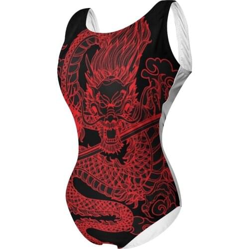 Women 2021 Sexy China Bikinis Dragon Tattoo Women Swimsuit One Piece Woman Set Women Beach Wear