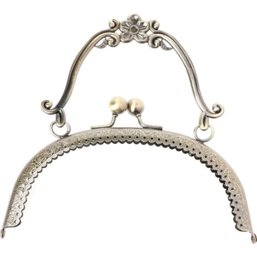 066F 1pc Metal Frame Kiss Clasp Lock Handle Arch For DIY Purse Bag DIY Craft 16.5cm