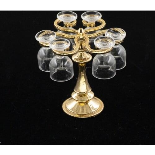 1Set 1/12 Doll House Bar Miniature Wine Glass Rack And Wineglass Simulation Model Toy Mini Decoration Dollhouse Accessories