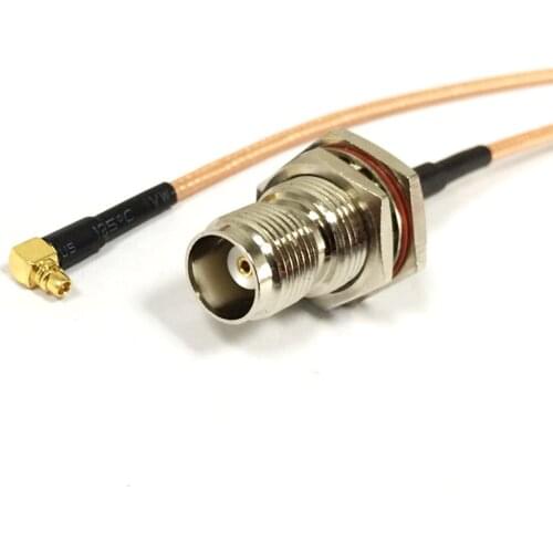 1PC New TNC Female bulkhead Switch MMCX Male Plug Right Angle pigtail cable RG316 Wholesale Fast Ship 15CM 6" Adapter