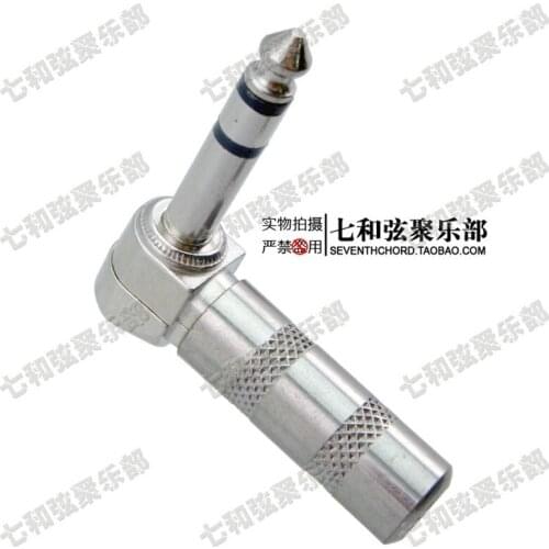 2Pcs/lot 6.35 mm 1/4 inch stereo Right Angle 90 Male Plug Microphone Audio Guitar Bass Cable Connector plug guitar accessories