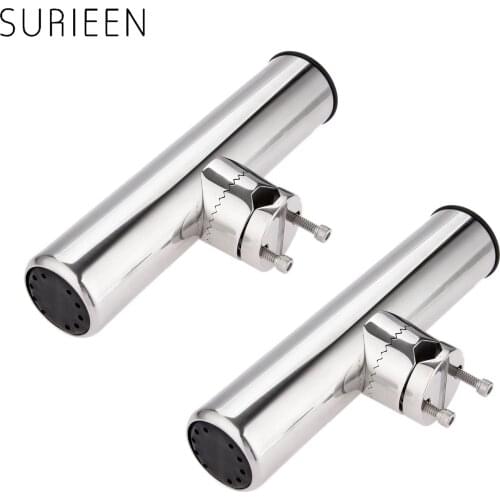 2 Pcs Marine 316 Stainless Steel Flush Mount Fishing Rod Bracket Tool Boat Fishing Pole Rod Stand Rowing Boats Accessories Yacht