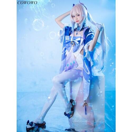 Anime! Genshin Impact Kokomi Game Suit Gorgeous Uniform Cosplay Costume Halloween Party Role Play Outfit For Women 2021 NEW