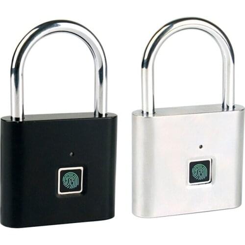 Keyless USB Rechargeable Fingerprint Smart Padlock Quick Unlock Door Lock Portable Anti-Theft Fingerprint Door Lock for Luggage