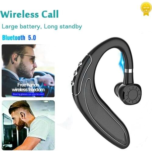 Wireless Bluetooth 5.0 Earphones Stereo Noise Reduction Business Headset Hands In Car with Mic Hook Handsfree 25 Hours Talk Time