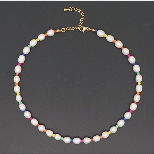 Go2Boho Freshwater Baroque Pearl Choker For Women Necklace Rainbow Beaded Fashion Jewelry 2020 Boho High Quality Necklaces