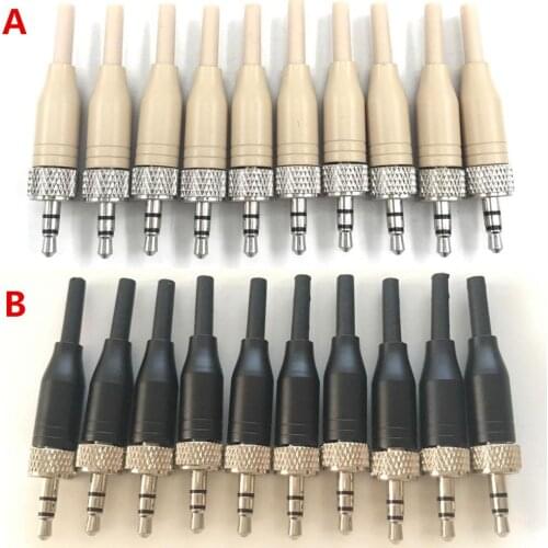DIY 10pcs/lot Black 3.5 mm 1/8" Stereo Screw Audio Lock Connector for Sennheiser Sony Microphone Spare Plug Adapter