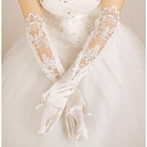 Long Lace Hollowed Gloves Ceremonial Gloves Dinner Arms Set