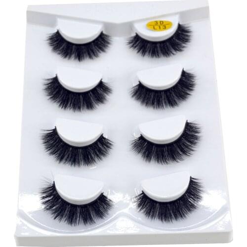 HBZGTLAD New 4 pairs natural false eyelashes fake lashes long makeup 3d mink lashes eyelash extension mink eyelashes for beauty