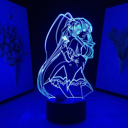 Himejima Akeno High School DxD Anime 3D LED Lamp Night Light for Bedroom Decor Nightlight Birthday Manga Table Lamp Decor Gift