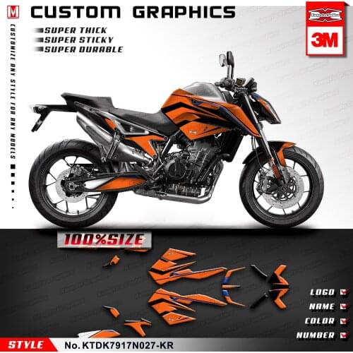 KUNGFU GRAPHICS Motorcycle Décor Vinyl Stickers for 790 2017 2018 2019 2020 No Seat Cowl Decals KTDK7917N027-KR