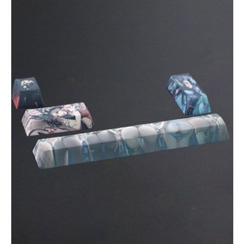 Cherry Blossom Powder PBT Sublimation Personality Keycap Space Key ESC Key Enter Key Cross Axis Mechanical Keyboard Dedicated